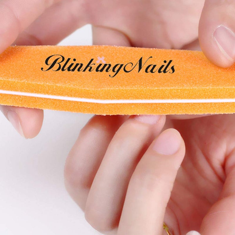 BlinkingNails Sponge Nail File and Buffers for Nail Art Care Double Sides Design 100/180 Grit Nail Buffer Professional Manicure Nail Tools Color Pink Pack of 10pcs - Image 5